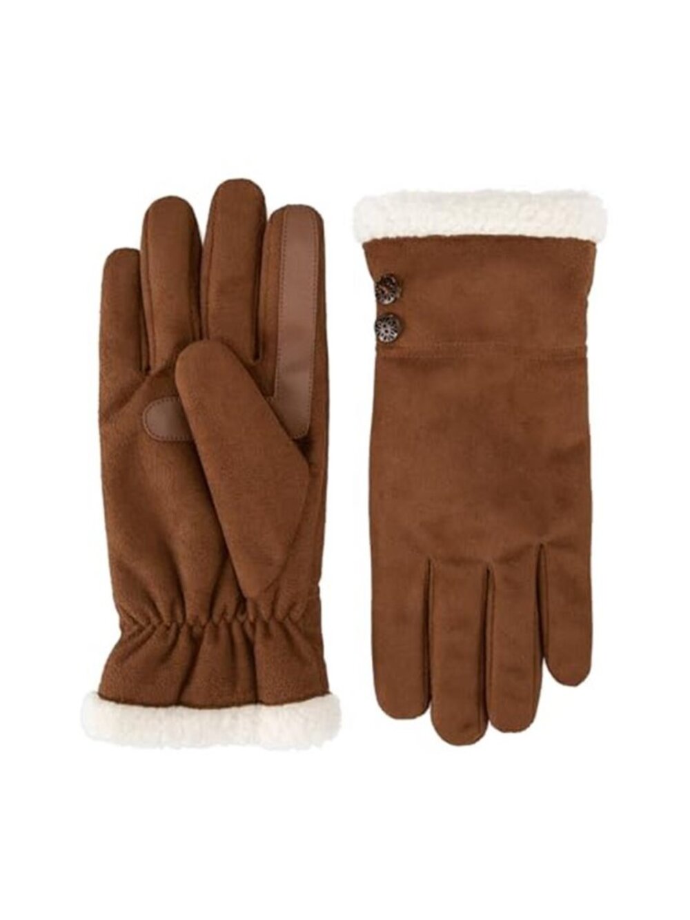 Winter Touchscreen Gloves Waterproof Sherpa Lined Grip Microsuede Women Cold